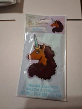 UNIQUE AFRO UNICORN 32 Inch FOIL BALLOON KIDS BIRTHDAY PARTY FILL HELIUM NEW