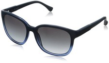 Calvin Klein Women's Ck3157S Cateye Sunglasses, Blue/Smoke, 54mm