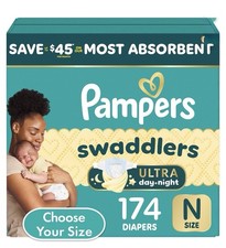 Pampers Swaddlers Size Newborn Baby Diapers 174 Count- NEW
