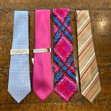 Vintage Designer Necktie Lot Of 4 LONG/X-LONG Geoffrey Bean  More Silk C4 