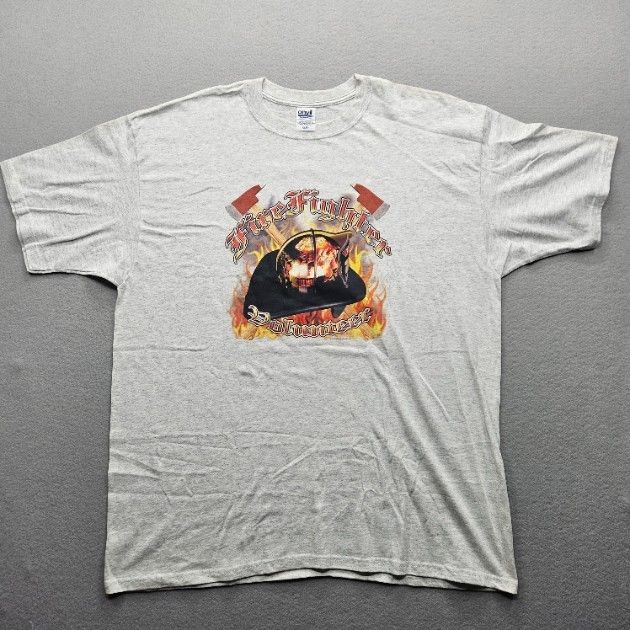 ALTRA T shirt Anvil uomo taglia 2X grigia manica corta vigili del fuoco volontario