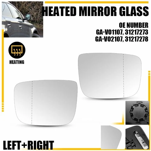 Driver + Passenger Exteriors Side Mirror Glass Heated for Volvo XC60 2010-2017