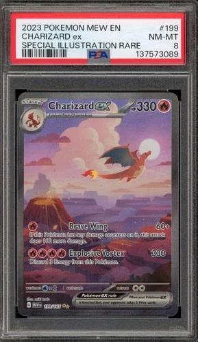 Pokemon Charizard ex 151 MEW EN Special Illustration Rare #199 PSA 8