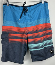 O Neill Men s Board Shorts Swim Trunks Size 34 Striped Multicolor Unlined