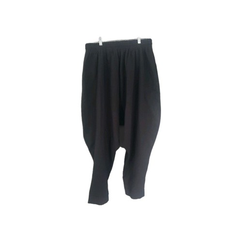 Mens Black Linen Harem Pants Loose Fit Low Drop Crotch Wide Leg Large Pullon - Picture 7 of 7