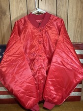 Vintage Jacket Mens 3XL Red Satin Bomber King Louie USA Promo 80s Lined NOS