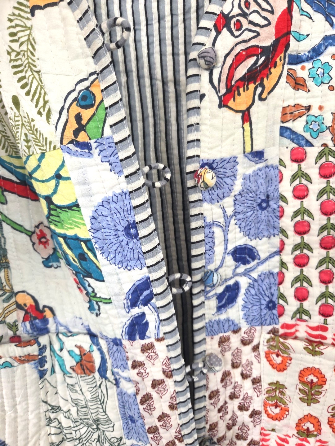 Quilted Patchwork Jacket Floral Cotton Women's Co… - image 14