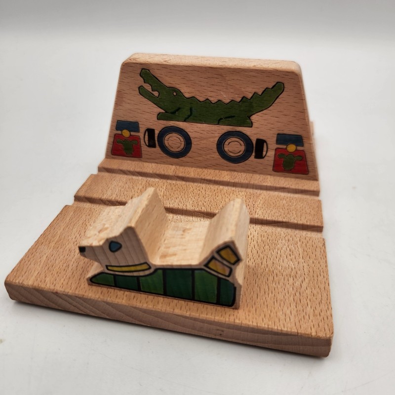Rare Vintage BRIO Wooden Dealer Display Counter Stand Crocodile Train HTF Sweden