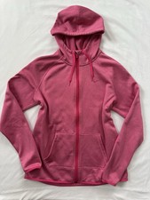 Nike Therma-FIT Pink Fleece Hooded Full Zip Hoodie Jacket Womens L Pockets
