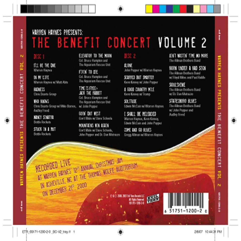 Warren Haynes Benefit Concert 2 (CD) (Importación USA) - Imagen 1 de 1