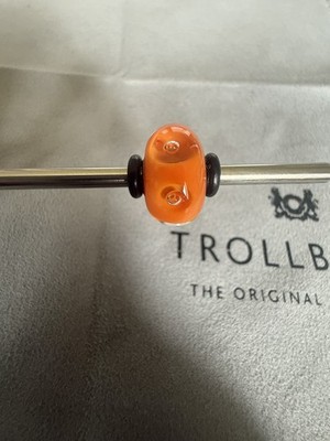 Original Trollbeads OOAK Orange Bubbles Bead