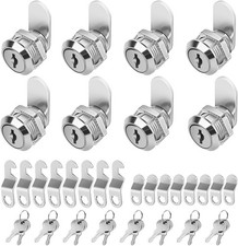5/8" Zinc Alloy Cam Locks 8 Pack with Keys - Keyed Alike Set for Mailbox, Too...