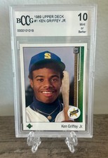 Ken Griffey Jr. - 1989 Upper Deck Series Rookie RC Card #1 Mariners (BCCG 10)