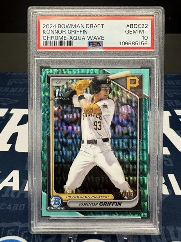 2024 Bowman Draft Konnor Griffin Chrome-Aqua Wave #54/125 PSA 10!