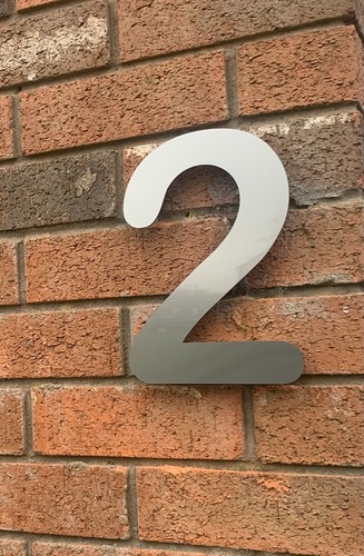 Modern Floating Door House Numbers Address Sign Gloss and Metallic Finishes Avai - Picture 2 of 15