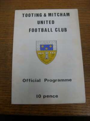 Programme Football Tooting & Mitcham United Vs Worcester City - FA Trophy 12/01/1980