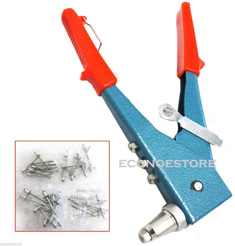 2 Way Blind 40pc Gutter Pop Rivet Gun Hand Riveter Set Repair Tool - Picture 1 of 2