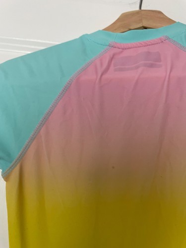 Eddie Bauer Rash Guard T Shirt Girls/Kids XS 5/6, Ombré Short Sleeve, Preowned - Picture 5 of 7