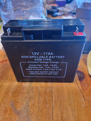 GRAINGER APPROVED 47013 Sealed Lead Acid Battery,12V-17Ah 6.5''tallx7.12widex2.99