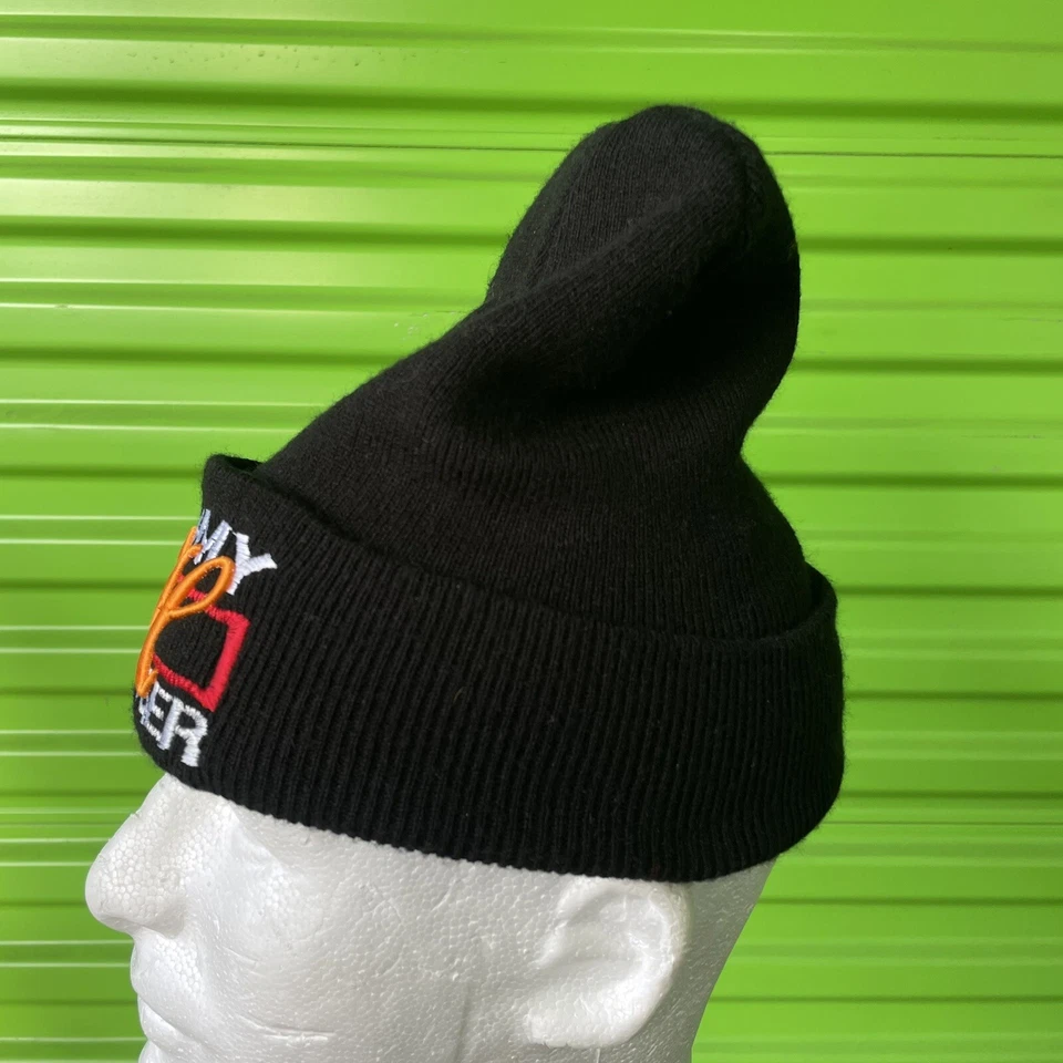 Vintage Tommy Hilfiger Signature Black Cotton Blend Cuff Knit Beanie Ski Cap Hat - Image 4 of 4