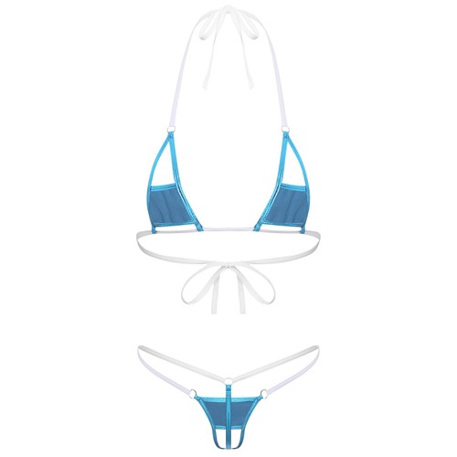 Conjunto de micro bikini metálico brillante para mujer traje de baño sujetador y tanga traje de baño de playa - Imagen 34 de 97
