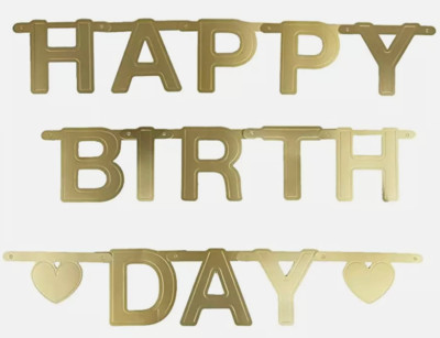 Golden Letters & Symbols to DIY Banner Birthday Wedding Baby Shower Party Decor