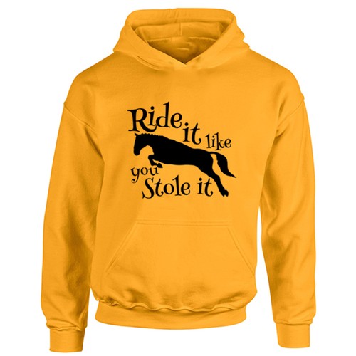 Kids Horse Hoodie Ride It Like You Stole Equestrian Boys Girls Kids Hooded Top - Picture 7 of 13
