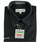 Daniel Ellissa Convertible cuffs Banded Collar Black fashion Dress collarless Men's Dress Shirt