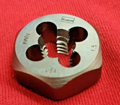 M10 X 1.5 Metric 1" Hex Die Irwin Hanson 9740 10MM Carbon Steel USA RH Rethread