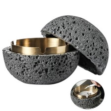 Metal Aschenbecher Tischmülleimer Beton+Innenzylinder aus Metal Ascher Tischdeko