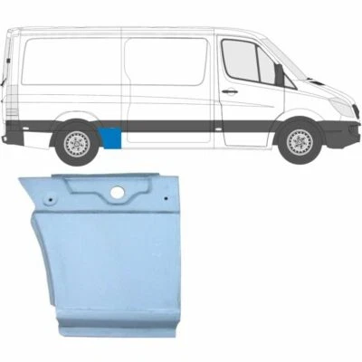 MERCEDES SPRINTER VW CRAFTER MWB 2006- Tôle de réparation Arrière / Droite - Photo 1/2