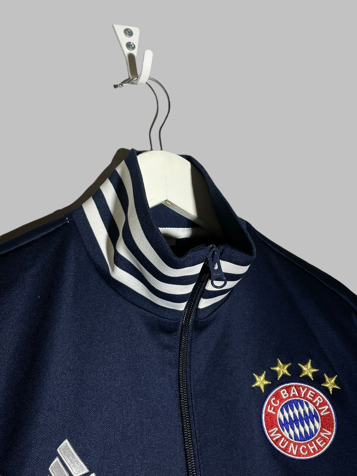 Bayern Munich Adidas 2017 3 Stripes Football  Track Top Full Zip Jacket thumbnail 5