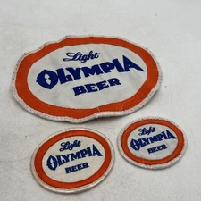 3 Vintage Olympia Light Beer Uniform Delivery Driver Bar tender Jacket Patch 8"