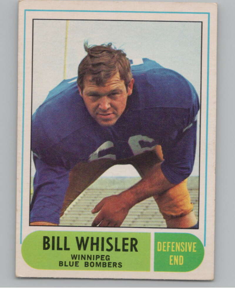 1968 O-Pee-Chee CFL #62 Bill Whisler  Winnipeg Blue Bombers 101057