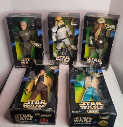 Vintage 1997 Kenner 12" Star Wars Action Figure Lot Of 5 NEW BOXES DAMAGE  - Picture 1 of 22
