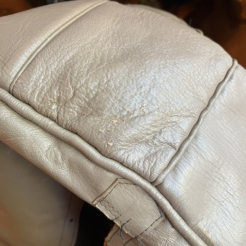 Vintage Moroccan Leather Poof Ottoman Pouf - Picture 7 of 9