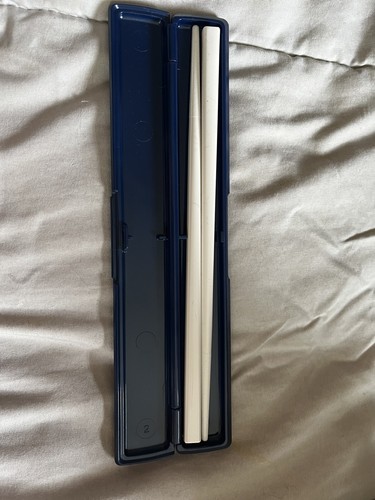 THERMOS Cute Insulated Lunch Box Set w/Chopsticks Blue Brown from Japan - Picture 6 of 8