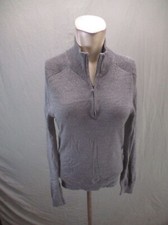 EXPRESS Size XS Womens Gray Merino Wool Blend 1/2 Zip Stand Collar Pullover 485