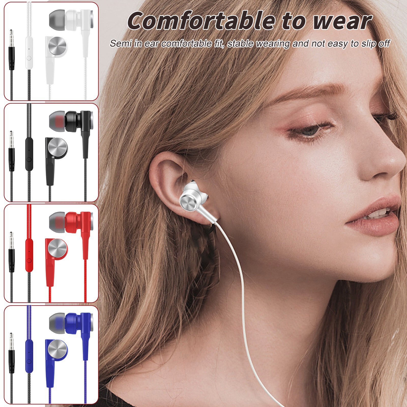 In Ear Headphones With Mic 3.5mm Wired Earphones For IOS Android Smartphone§-image