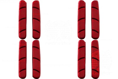 4 Paar (8 Beläge) rote Gummipads für Campagnolo Record Chorus Straßenbremssysteme