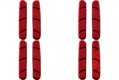 DISCOBRAKES 4 pares (8 almohadillas) de pastillas de goma rojas para sistemas de frenos de carretera Campagnolo Record Chorus