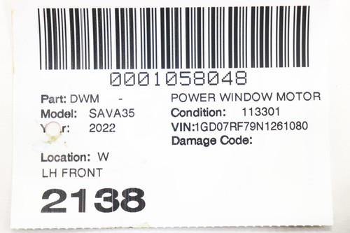 2021 - 2024 GMC SAVANA 3500 FRONT LEFT DRIVER SIDE DOOR POWER WINDOW MOTOR OEM - Picture 11 of 11