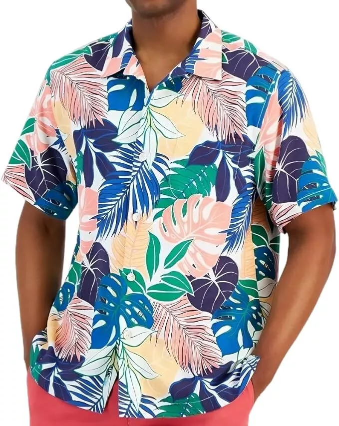 148 Tommy Bahama Island Zone Garden Grove Silk Blend Camp Shirt