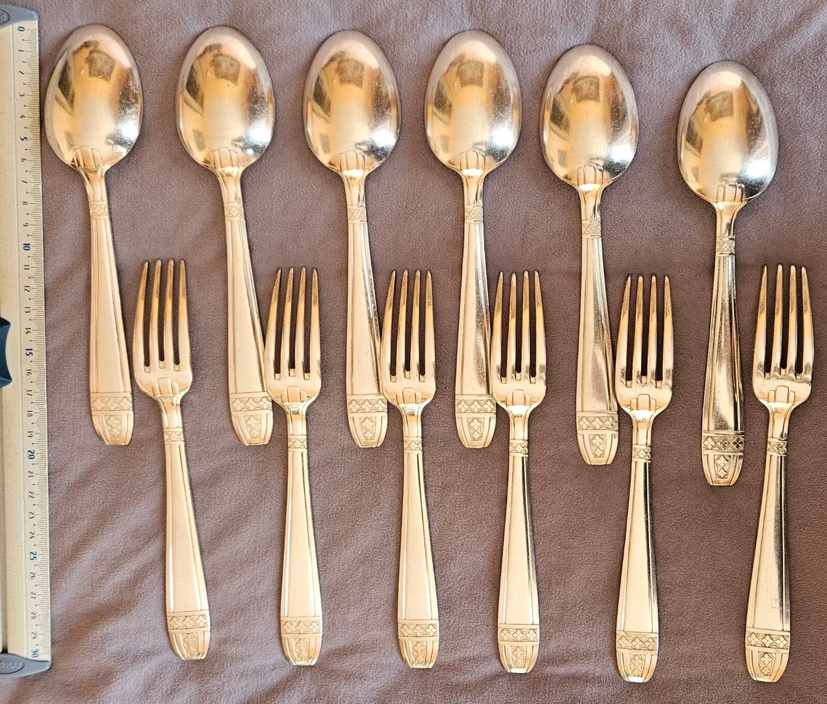 SUPERBE ANCIEN COFFRET FOURCHETTE COUTEAU CUILLERE en ARGENT CALEGARO ITALIE EUR 140,00 - FR