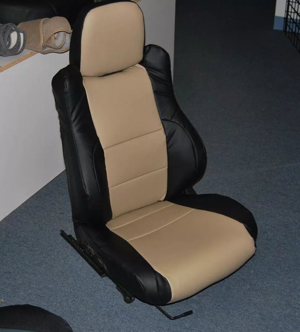 FOR HONDA CRX 1987 1991 IGGEE S.LEATHER CUSTOM FIT 2 FRONT SEAT