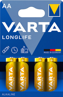 24 x VARTA Longlife AA Mignon Alkaline Battery (6 x 4 Blisters) LR6 MN1500 1.5V