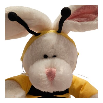 2008 Vintage 10'' Sitting Godiva Easter Bunny Bumble Bee Outfit Stuffed Animal 