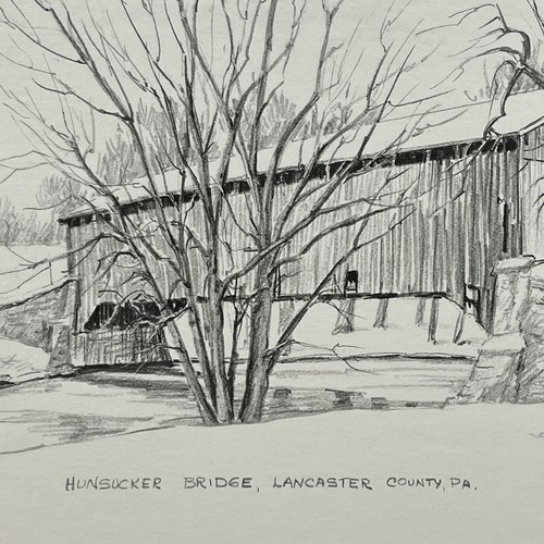 Myrtle Tremblay, PA ARTIST, Hunsucker Bridge IMPRESIÓN 11"x14" - Reproducción - Imagen 3 de 5