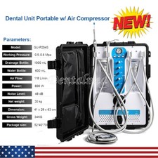 Dental Mobile Delivery Unit Rolling Cart Strong Suction Air Compressor Syringe