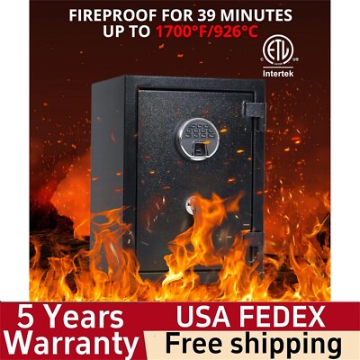  2 Cu Ft Extra Large Safe Box Waterproof Digital Keypad Fireproof Home Safe Box